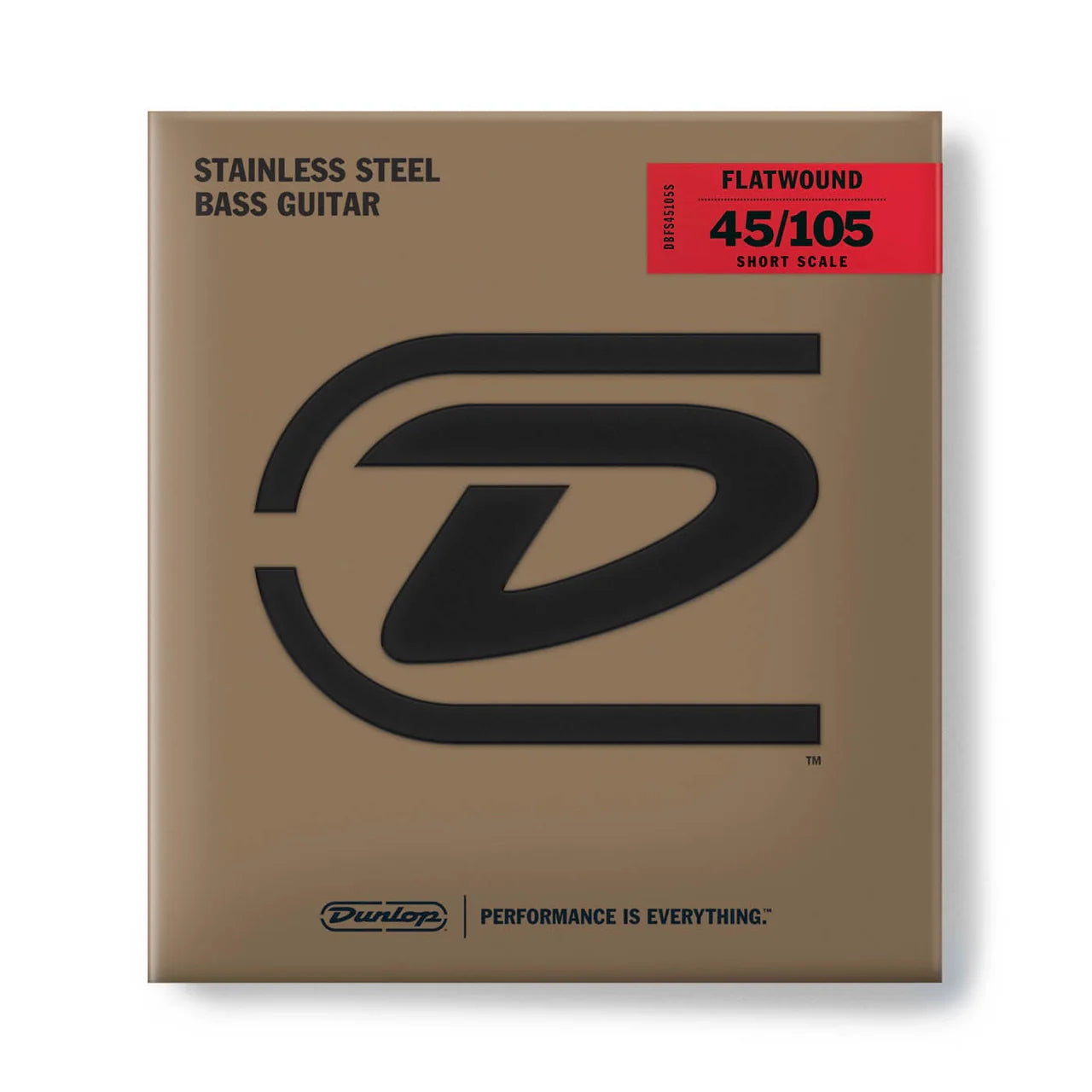 Dunlop DBFS45105S Stainless Steel Flatwound Bass Strings 45-105 Gauge | Short Scale