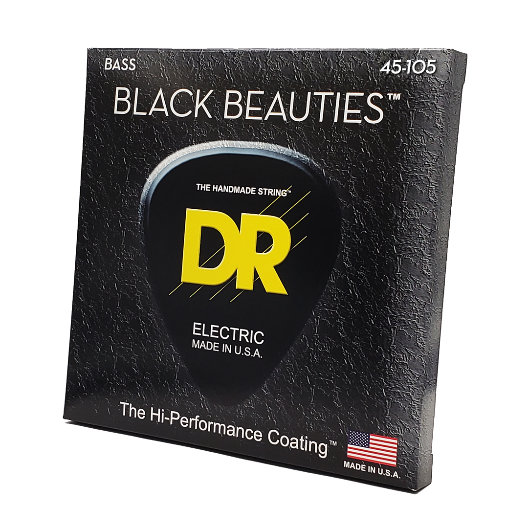 DR Black Beauties Hi-Performance Coated 4-String Bass String Set | Medium | 45-105