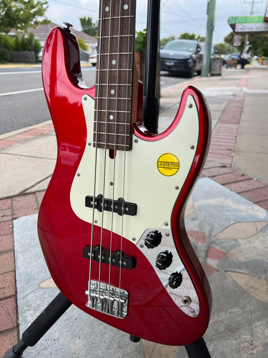 Bacchus Woodline 4-String Jazz Bass | Candy Apple Red | Made in Japan