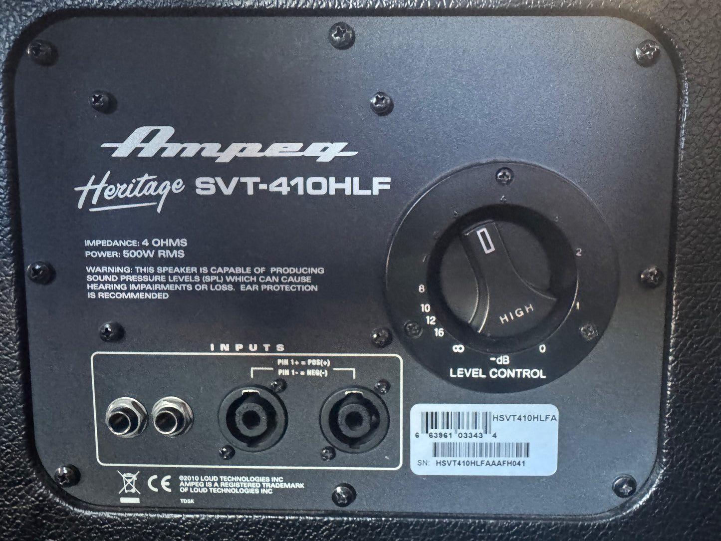 Ampeg SVT-410HLF 4x10" Bass Sepaker Cabinet