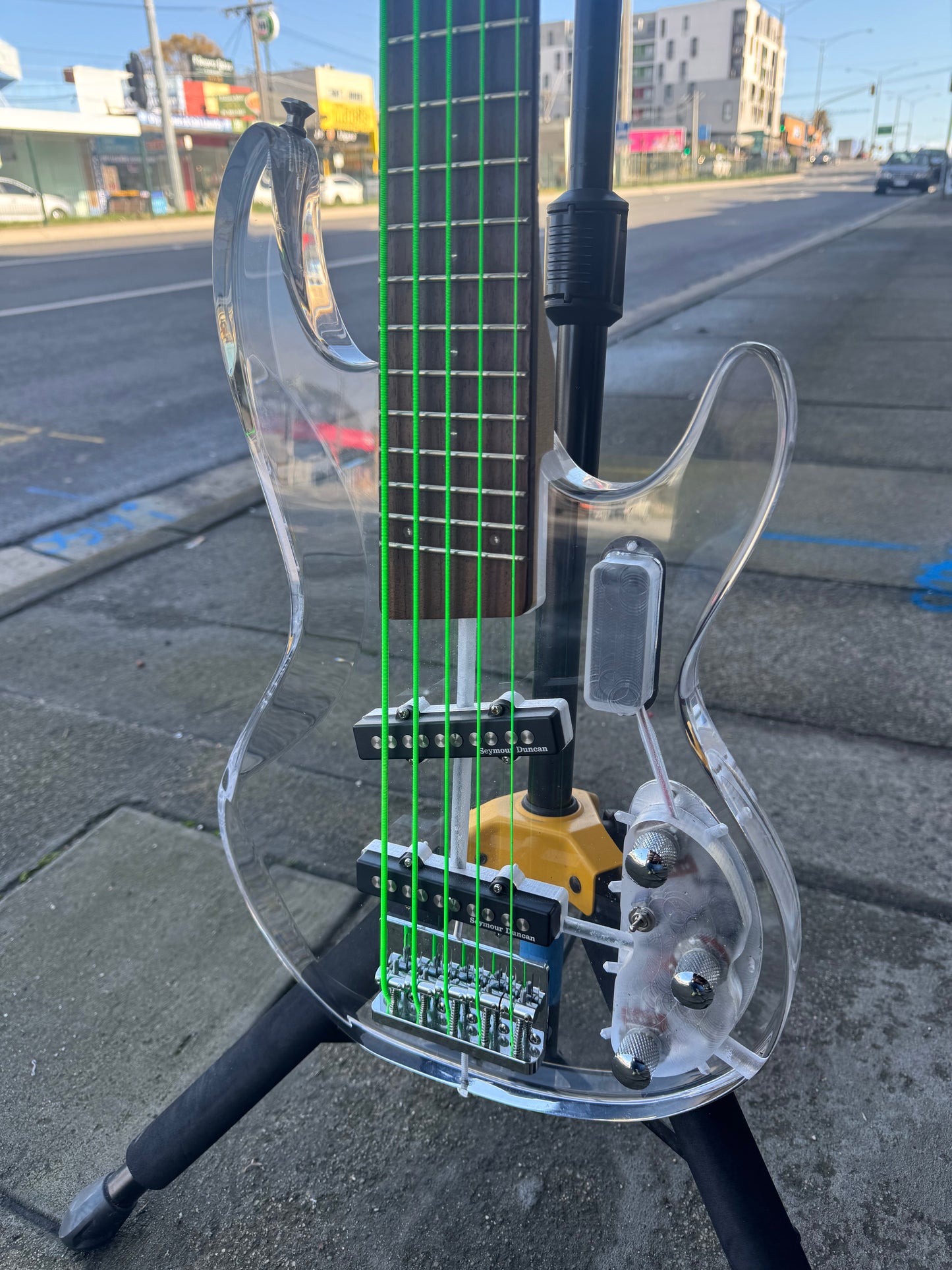 Acrylic 5-String Bass Guitar with LED