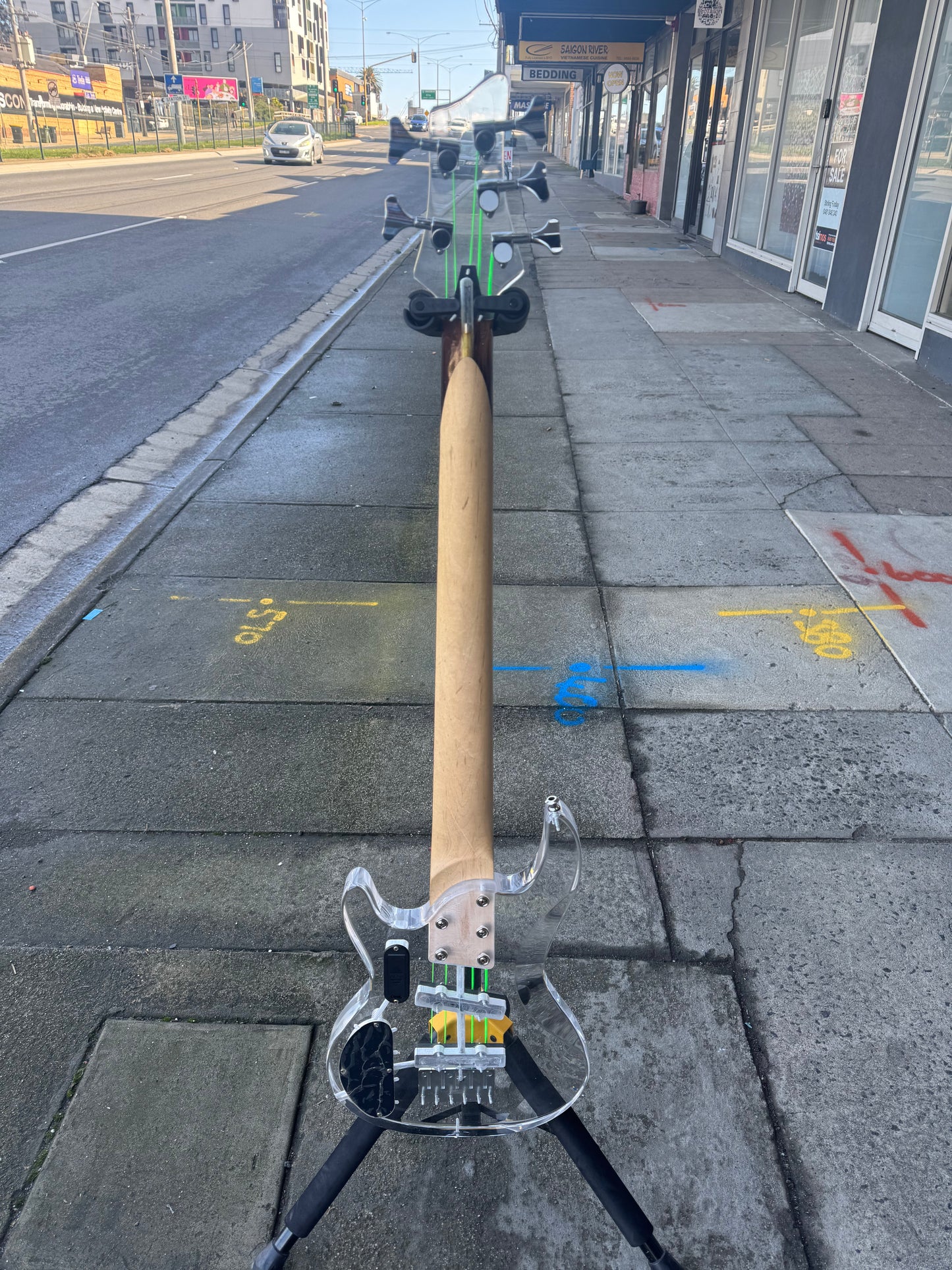 Acrylic 5-String Bass Guitar with LED
