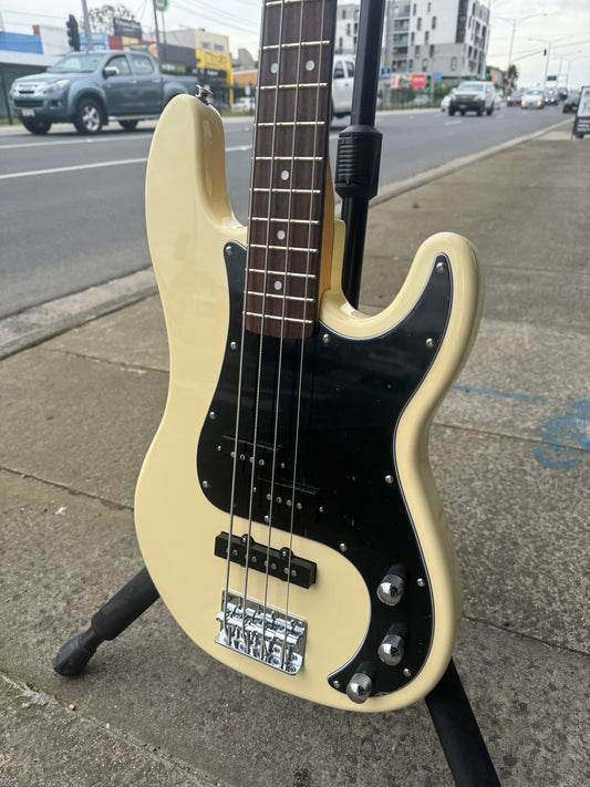 SX VTG Series Vintage PJ Style Bass Guitar | Vintage White