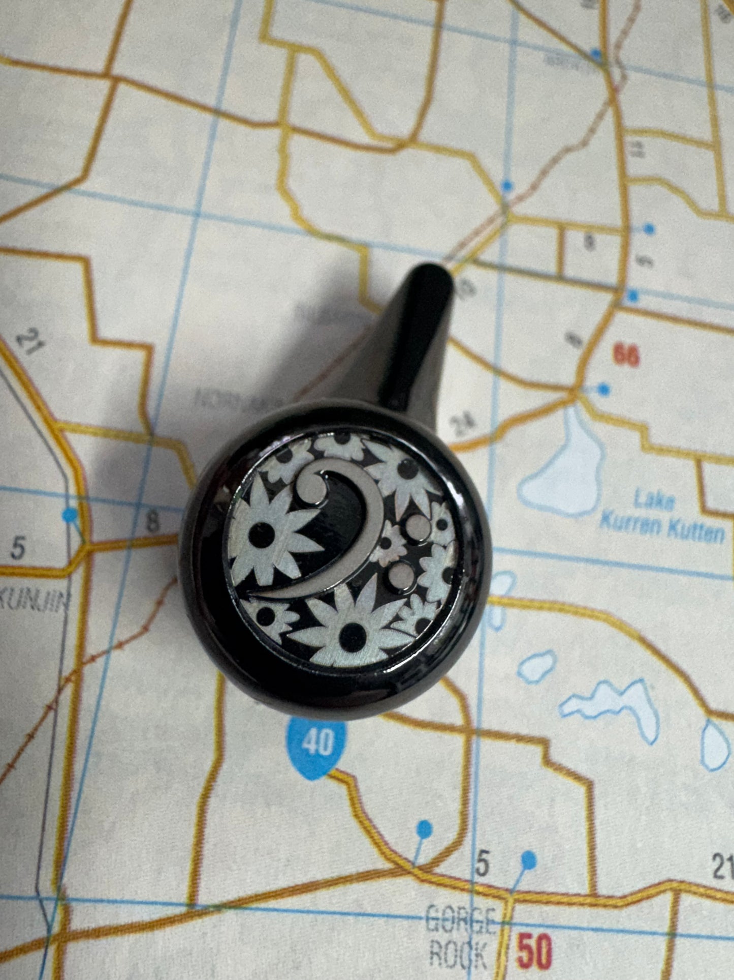 Endless Devices Floral Bass Clef Design Black Chrome