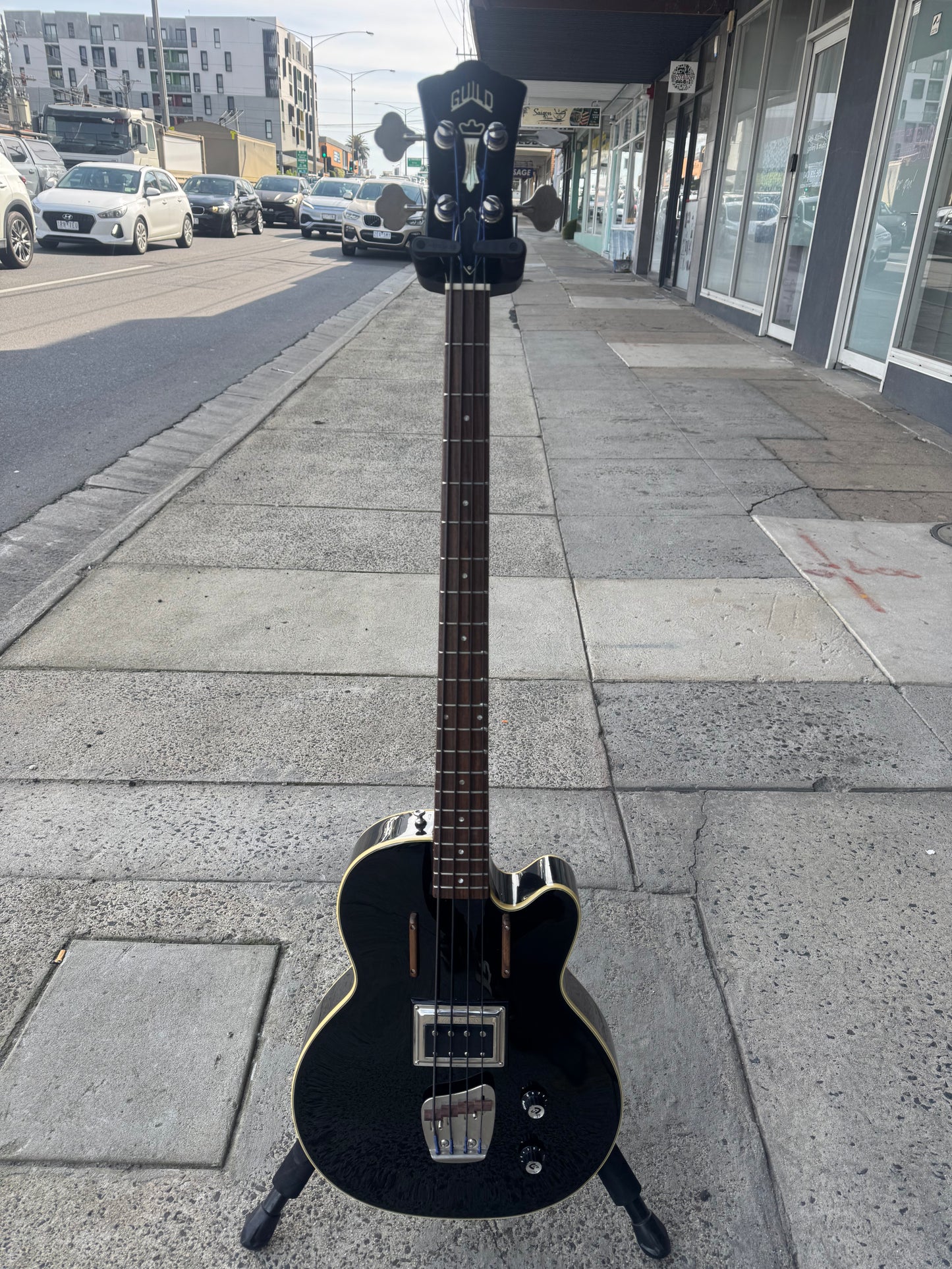 Guild Newark St. Collection M-85 4-String Electric Bass Guitar | Made in Korea 2014 | Gloss Black
