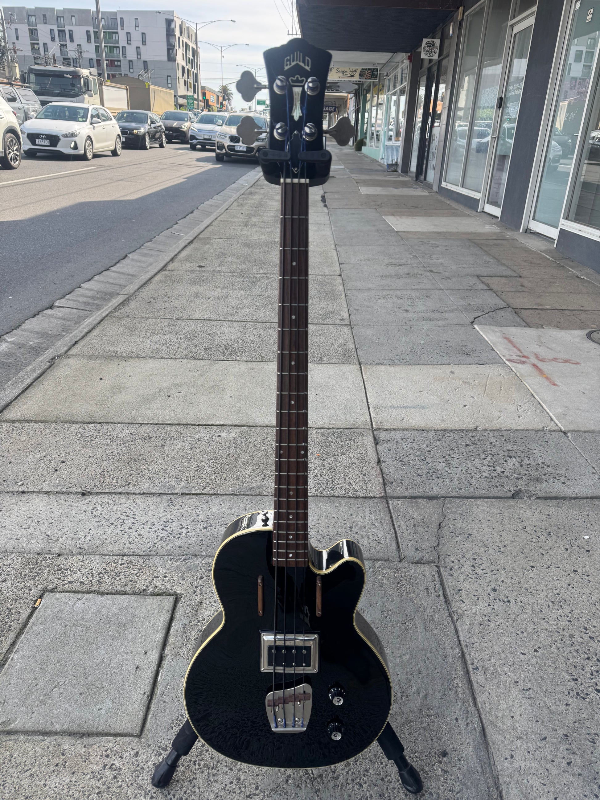 Guild Newark St. Collection M-85 4-String Electric Bass Guitar | Made in Korea 2014 | Gloss Black