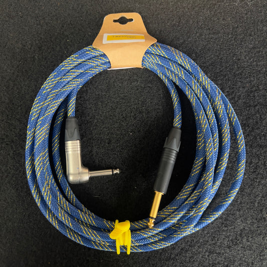 Toneweave Blue/Gold Instrument Cable 15ft ST/RA