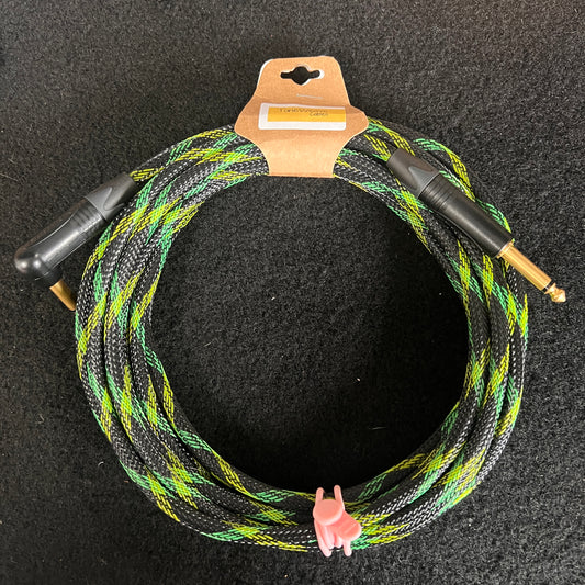 Toneweave Yellow/Green/Black UV Instrument Cable 15ft ST/RA