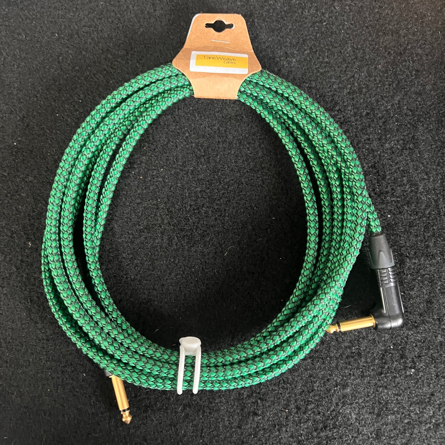 Toneweave Green Tweed Instrument Cable 15ft ST/RA