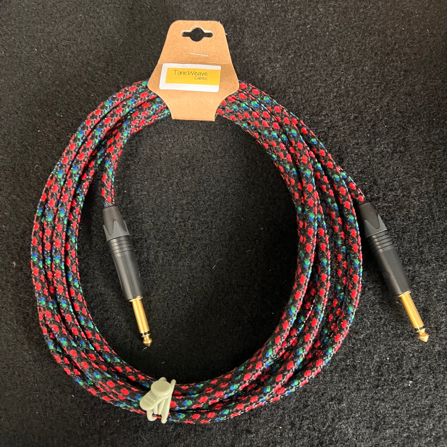 Toneweave Red Multi Tweed Instrument Cable 15ft ST/ST