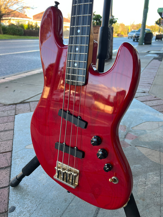 Moon Custom Guitars Jazz Bass | Made in Japan | Trans Red