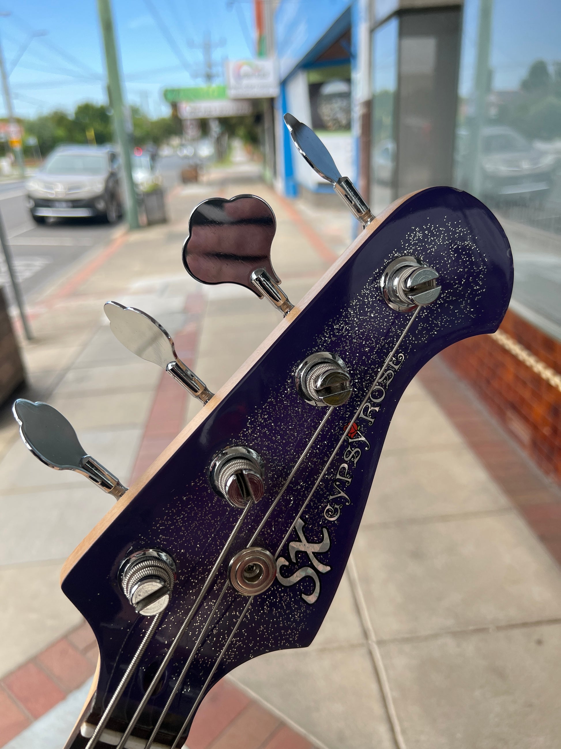 SX Gypsy Rose 4-String PJ Bass | Purple Sparkle