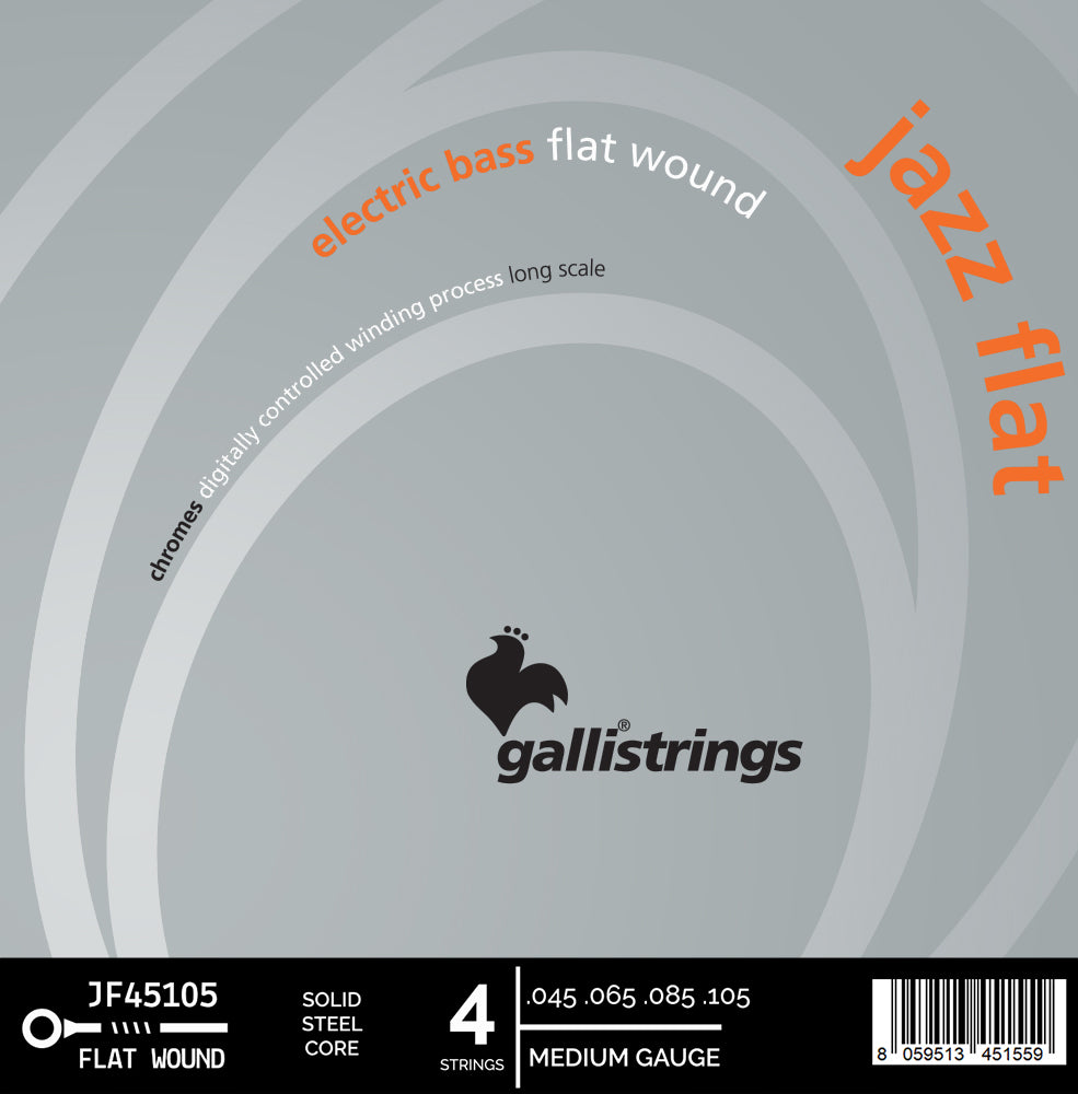 Galli GJF45105 Jazz Flat Flatwound Stainless Steel Bass String Set | 45-105