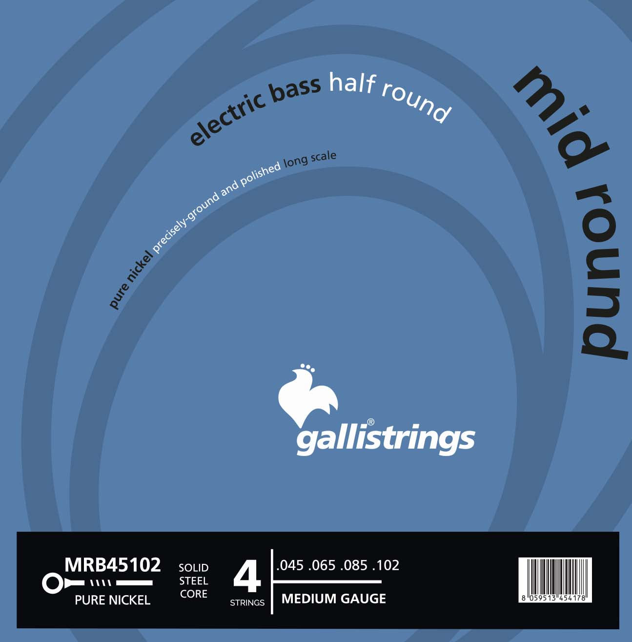Galli MRB45102 Half Round Nickel Long Scale Bass String Set | 45-102