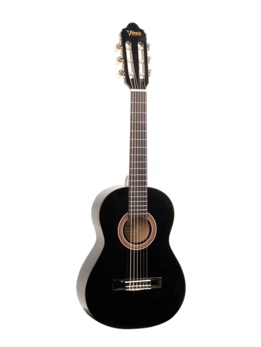 Valencia VC102BK 100 Series 1/2 Size Classical Guitar | Black