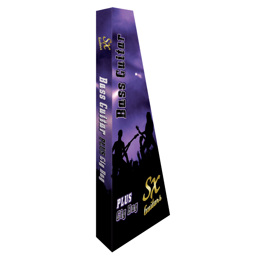 SX VEJ62FB VTG Fretless Jazz Bass | Black