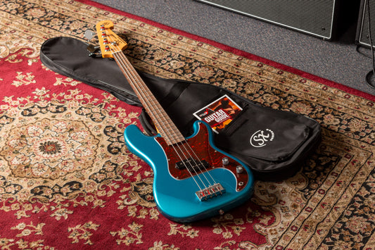 SX VTG Series Vintage P Style Bass Guitar | Lake Placid Blue | 3/4 Size