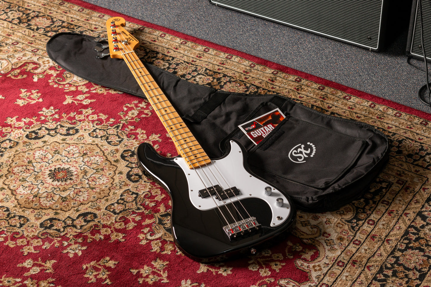 SX VEP57B VTG Series Vintage P Style Bass Guitar | Black