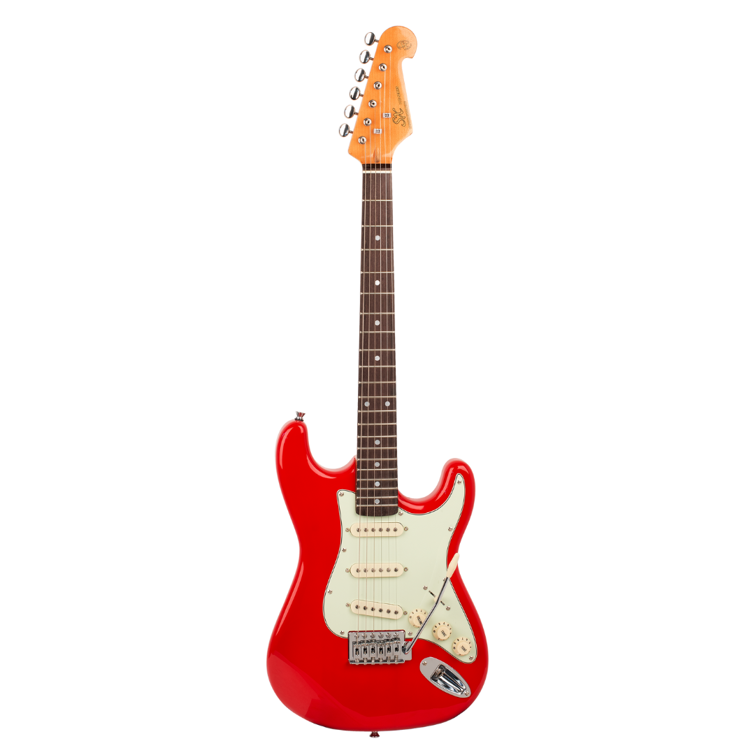 SX VES34FR 3/4 Size Vintage Style Electric Guitar | Fiesta Red