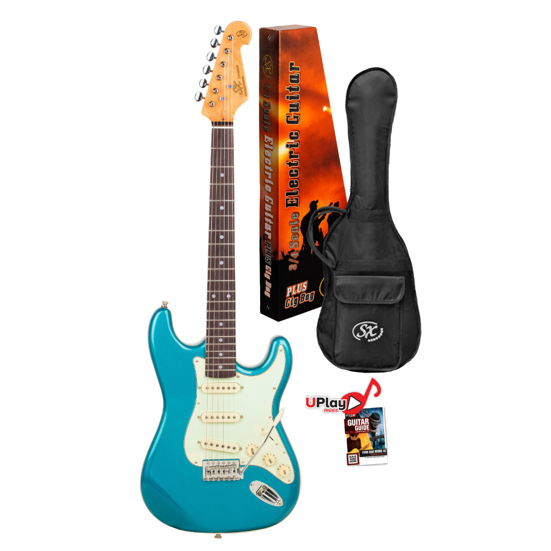 SX VES34LPB 3/4 Size Vintage Style Electric Guitar | Lake Placid Blue