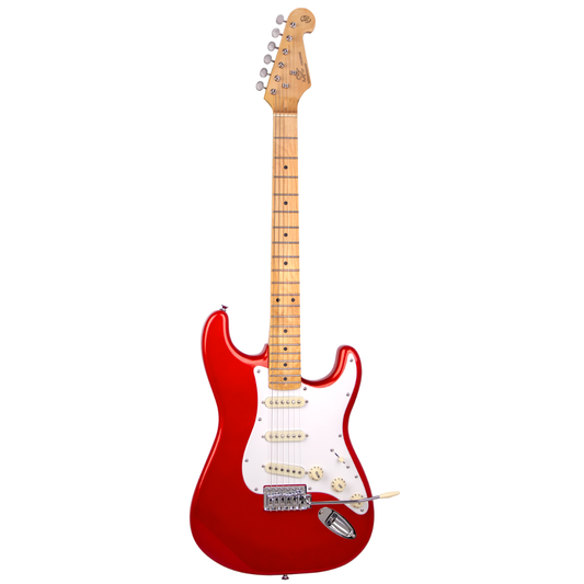 SX VES57CAR Vintage Style Electric Guitar w/Maple Fingerboard | Candy Apple Red