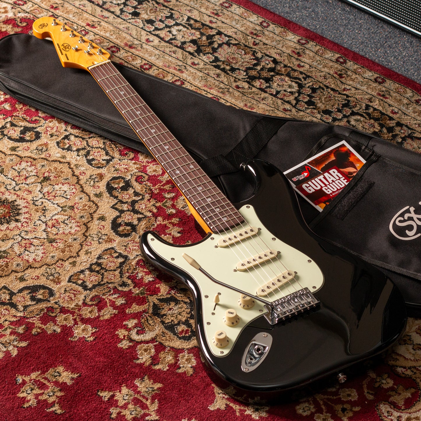 SX VES62LHB Vintage Style Electric Guitar | Black | Left Handed