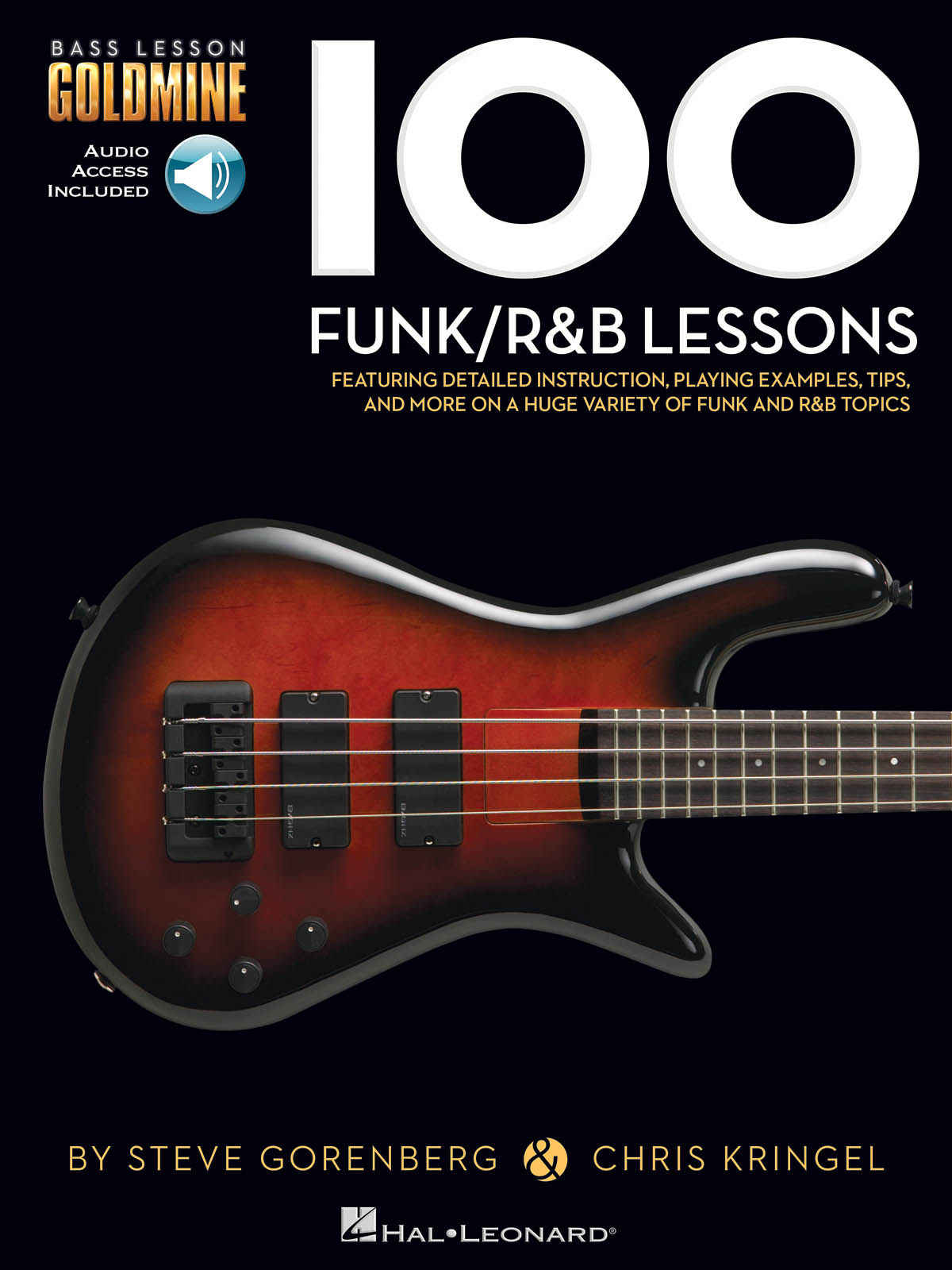 100 Funk/R&B Lessons Bass Goldmine Series Bk/Ol