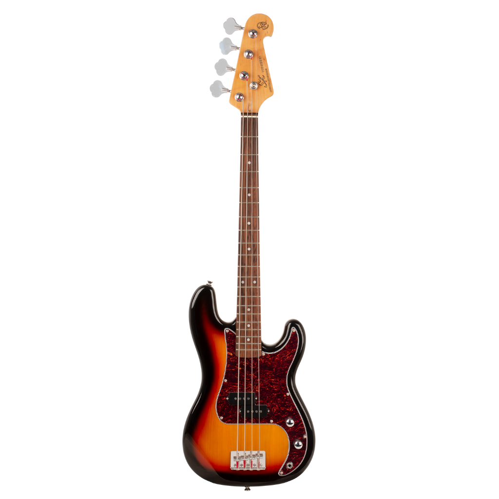 SX VTG Series Vintage P Style Bass Guitar | 3-Tone Sunburst | 3/4 Size