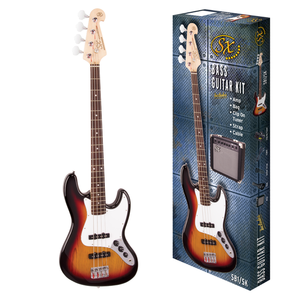 SX J Bass & Amp Package | 3-Tone Sunburst