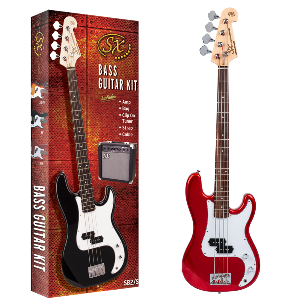SX P Bass & Amp Package | Candy Apple Red