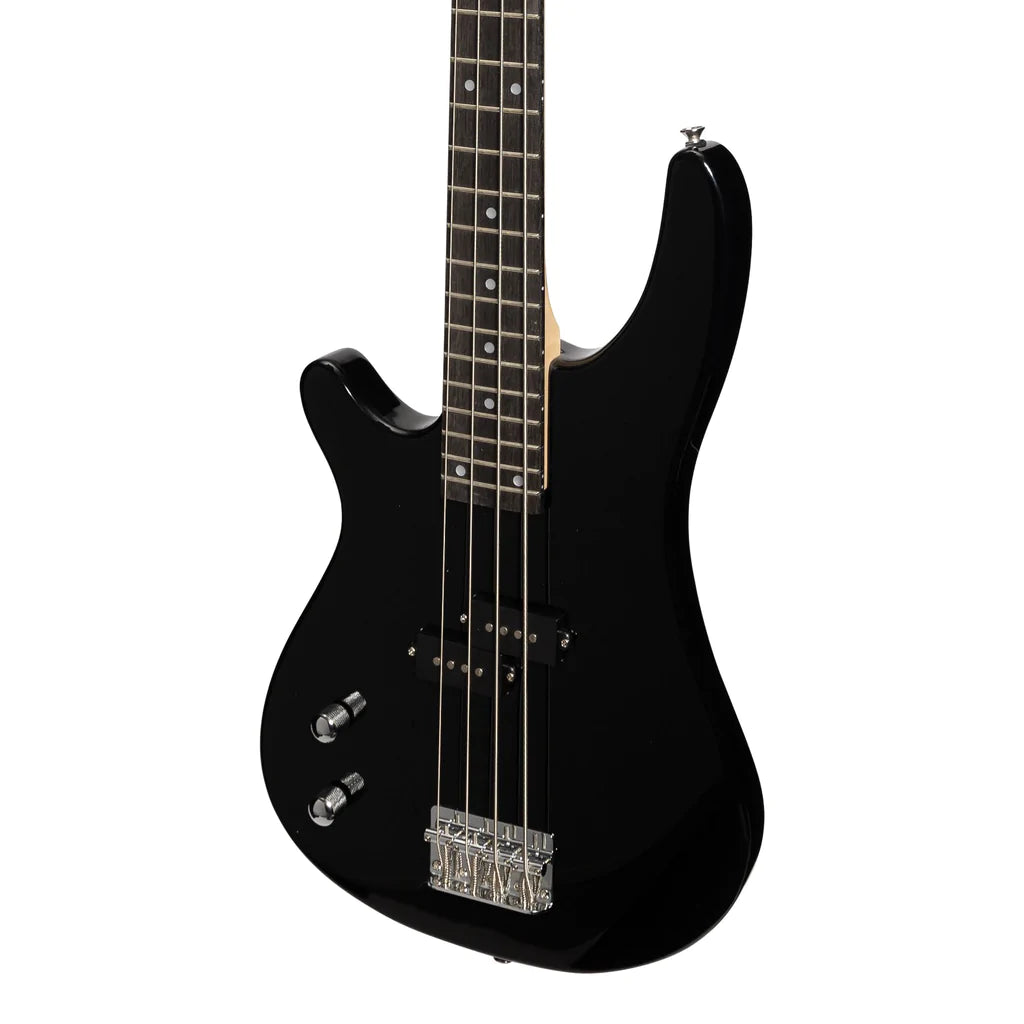Casino 24 Series Tune-Style Electric Bass Guitar & 15w Amp Pack | Black | Left Handed