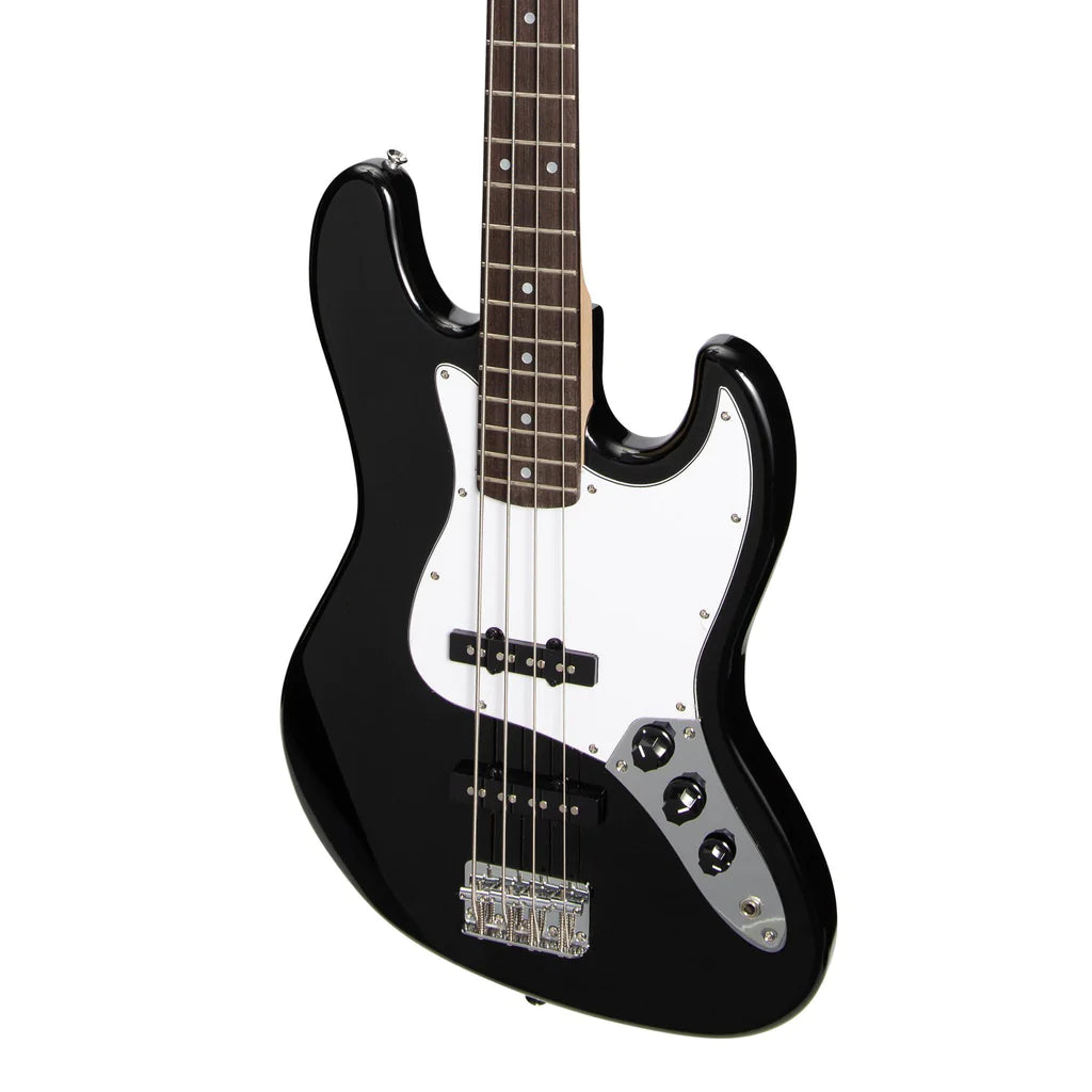 Casino J-Style Electric Bass Guitar & 15w Amp Pack | Black