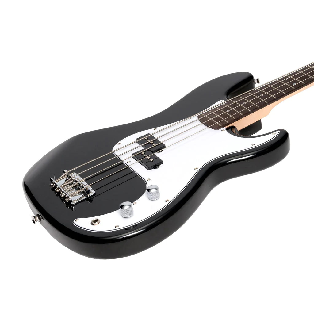 Casino P-Style Electric Bass Guitar & 15w Amp Pack | Black