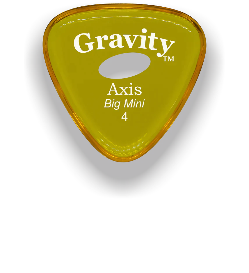 Gravity Picks Axis Big Mini 4.0mm with Ellipse Grip Holes Polished | Yellow