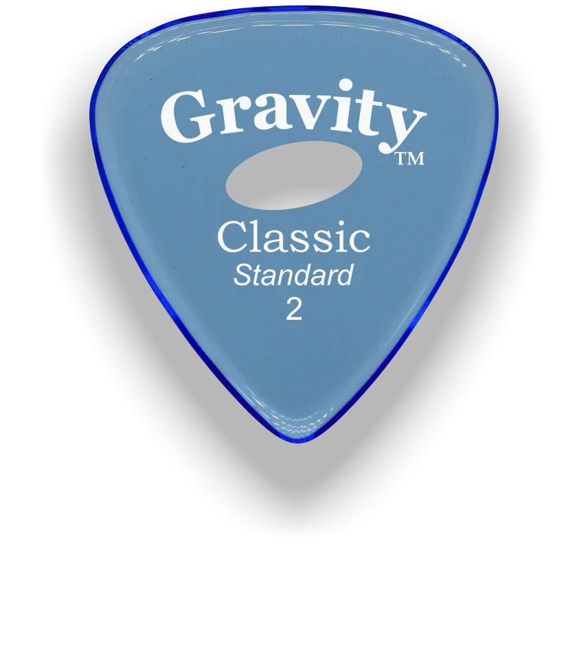 Gravity Picks Classic Standard 2mm Master Finish w/Elipse Grip Hole | Blue