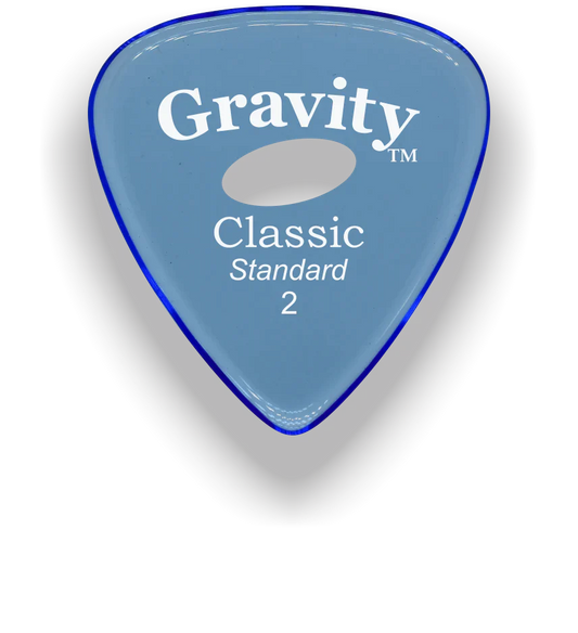 Gravity Picks Classic Standard 2mm Master Finish w/Elipse Grip Hole | Blue