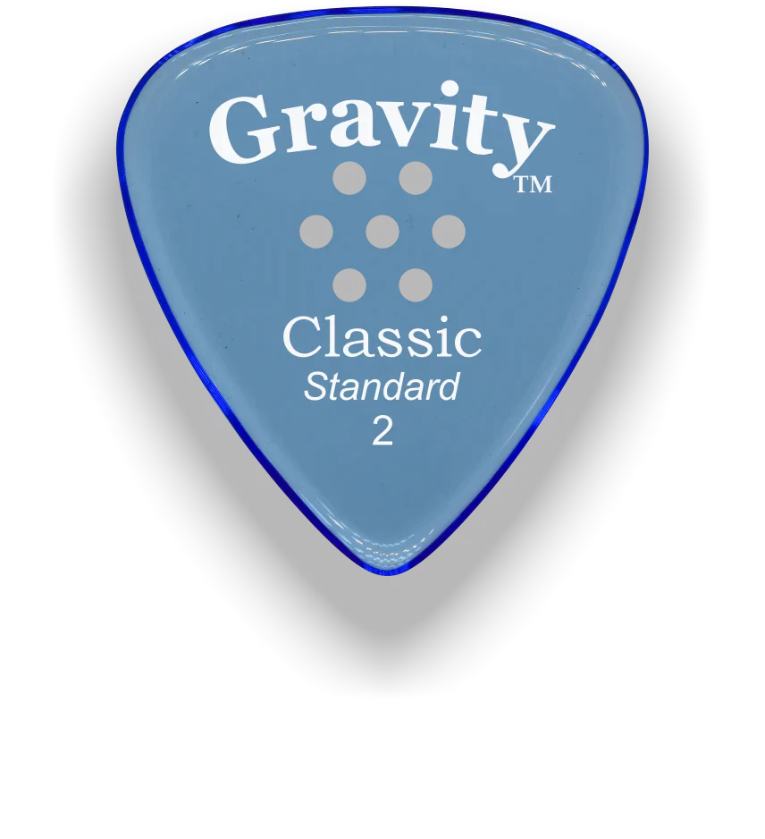 Gravity Picks Classic Standard 2mm Master Finish w/Multi-hole Grip | Blue