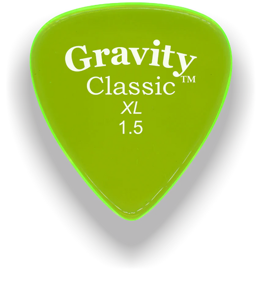Gravity Picks Classic XL 1.5mm Master Finish | Fluro Green