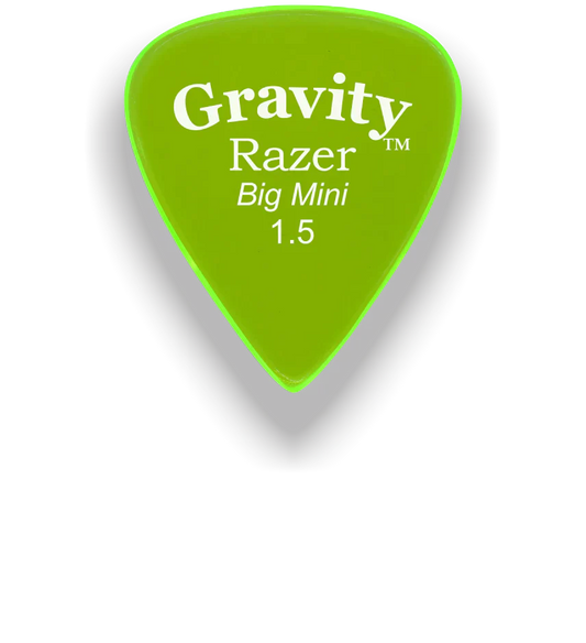 Gravity Picks Razer Big Mini 1.5mm Master Finish | Fluro Green