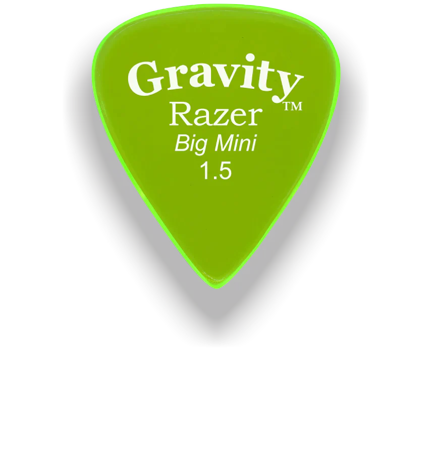 Gravity Picks Razer Big Mini 1.5mm Master Finish | Fluro Green