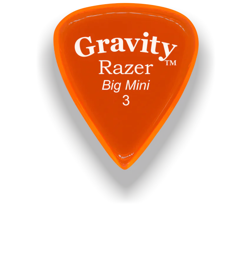 Gravity Picks Razer Big Mini 3mm Polished | Orange