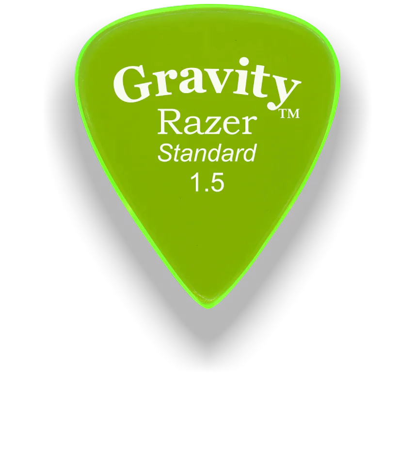 Gravity Picks Razer Standard 1.5mm Master Finish | Fluro Green