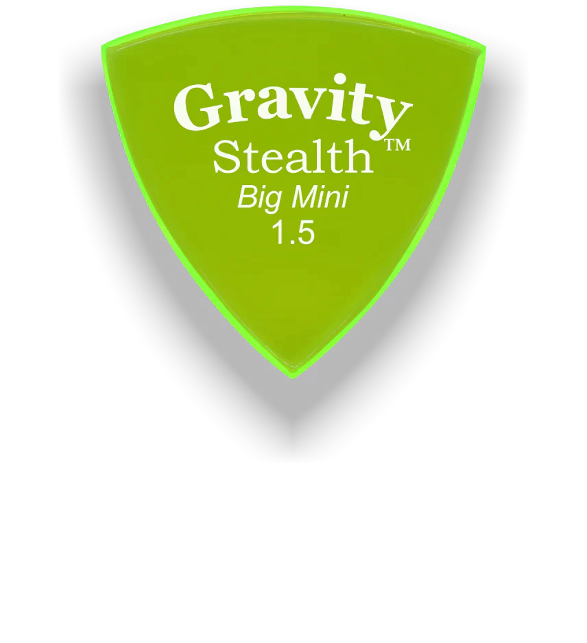Gravity Picks Stealth Big Mini 1.5mm Polished | Fluro Green