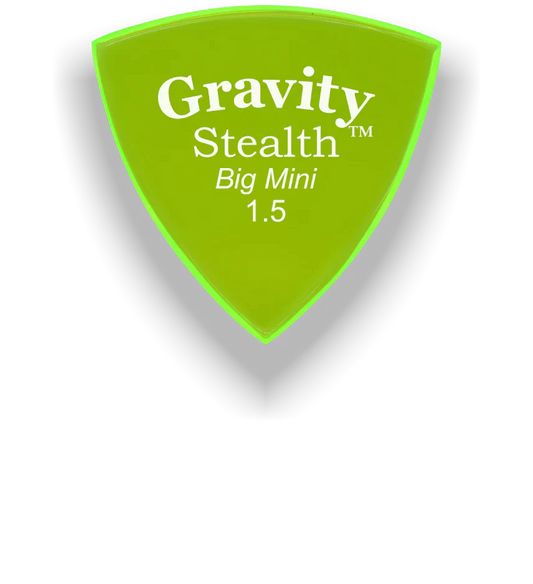 Gravity Picks Stealth Big Mini 1.5mm Polished | Fluro Green