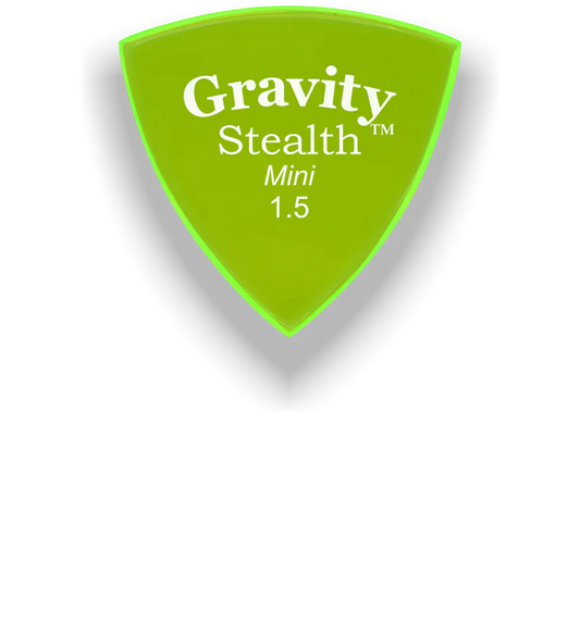 Gravity Picks Stealth Mini 1.5mm Polished | Fluro Green