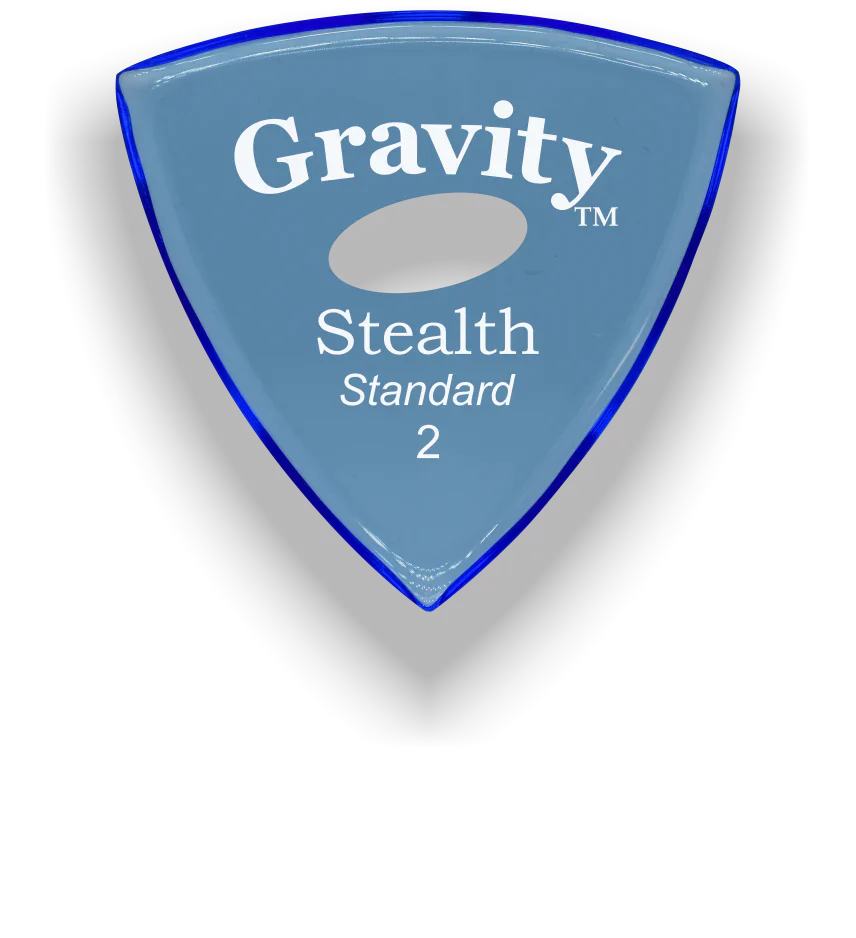 Gravity Picks Stealth Standard 2mm Master Finish w\Elipse Grip Hole | Blue