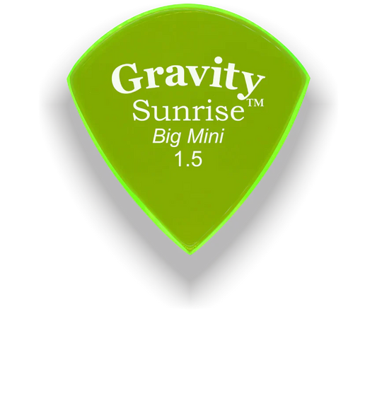 Gravity Picks Sunrise Big Mini 1.5mm Master Finish | Fluro Green