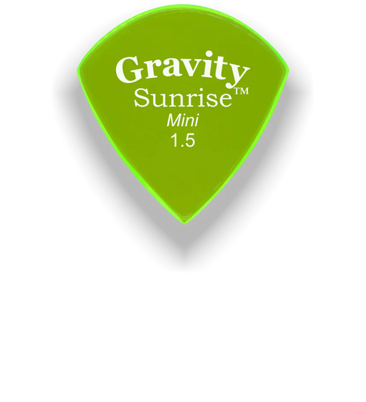 Gravity Picks Sunrise Mini Jazz 1.5mm Master Finish | Fluro Green