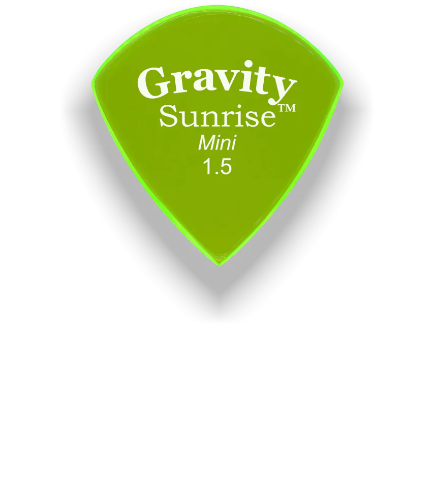 Gravity Picks Sunrise Mini 1.5mm Polished | Fluro Green