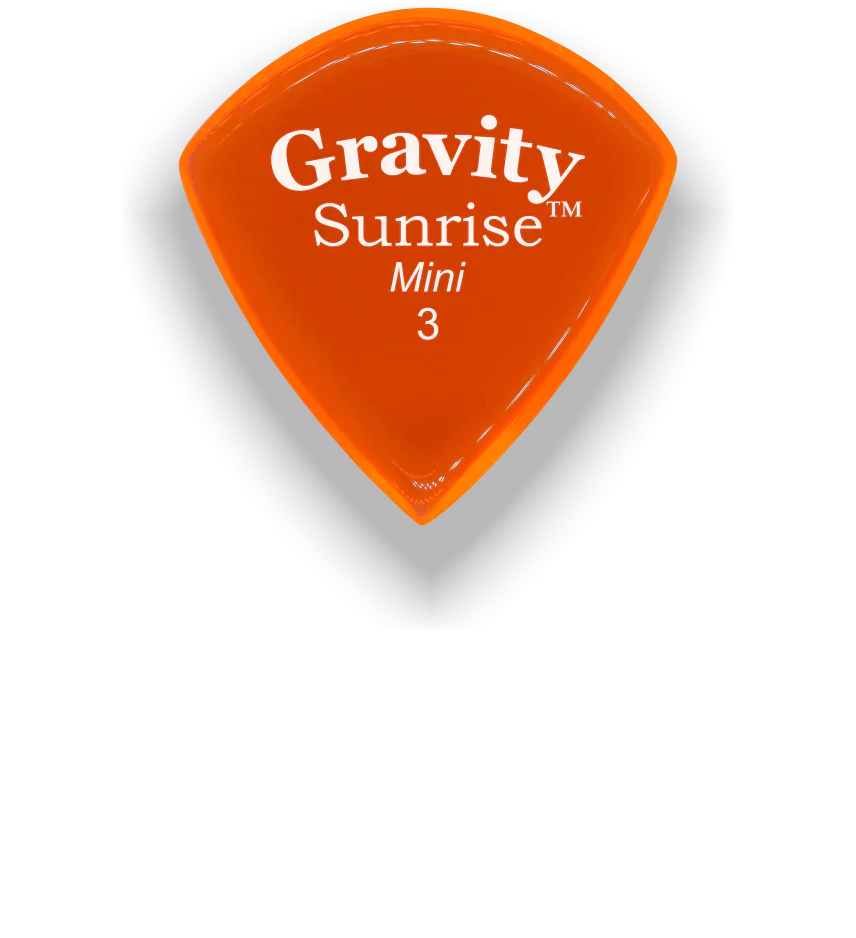 Gravity Picks Sunrise Mini Jazz 3mm Master Finished | Orange